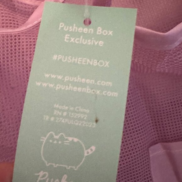 Pusheen Box exclusive ice cream fan club mesh purple beach tote bag NWT - Picture 6 of 8